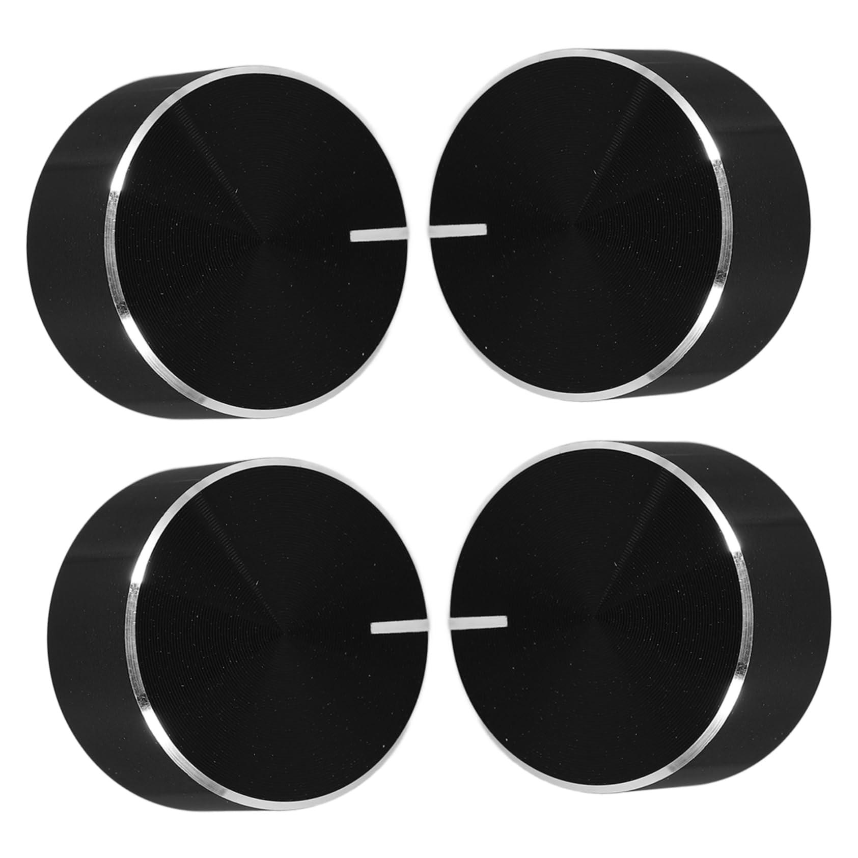 NUOBESTY 4pcs 6mm Shaft Volume Control Knobs Set for Amplifier Speaker Audio Replacement, Alloy Rotary Bass and Guitar Potentiometer Knobs for Audio Equipment Adjustment