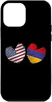 Vista 12 de Funda con diseño de corazón de bandera armenia para iPhone 14 Armenia USA Heart American Flag