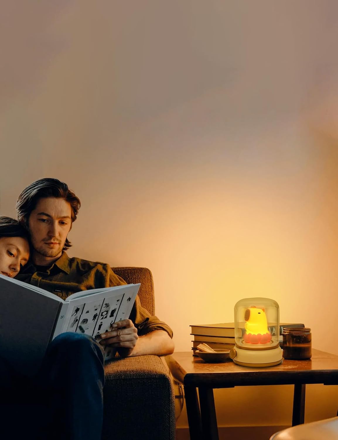 WANIDEA Lucky Capybara Night Light, Cute Lamp and Cozy Lighting,Rotate to Adjust Brightness,Rechargeable Night Light for Kids,Capybara Gift,Cute Stuff Gifts for Children,Lucky Capybara Bring Good Luck