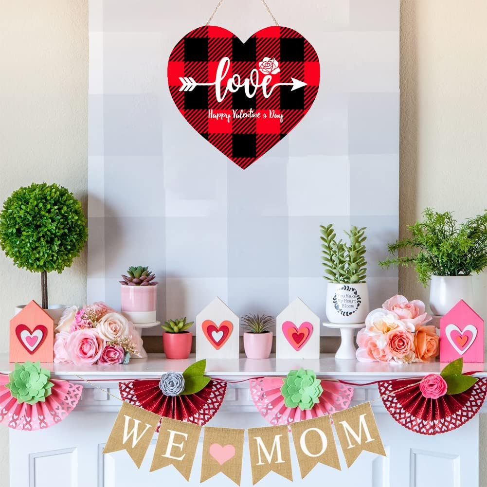 Letrero Para Puerta Del Día De San Valentín Decoración De Corazón De