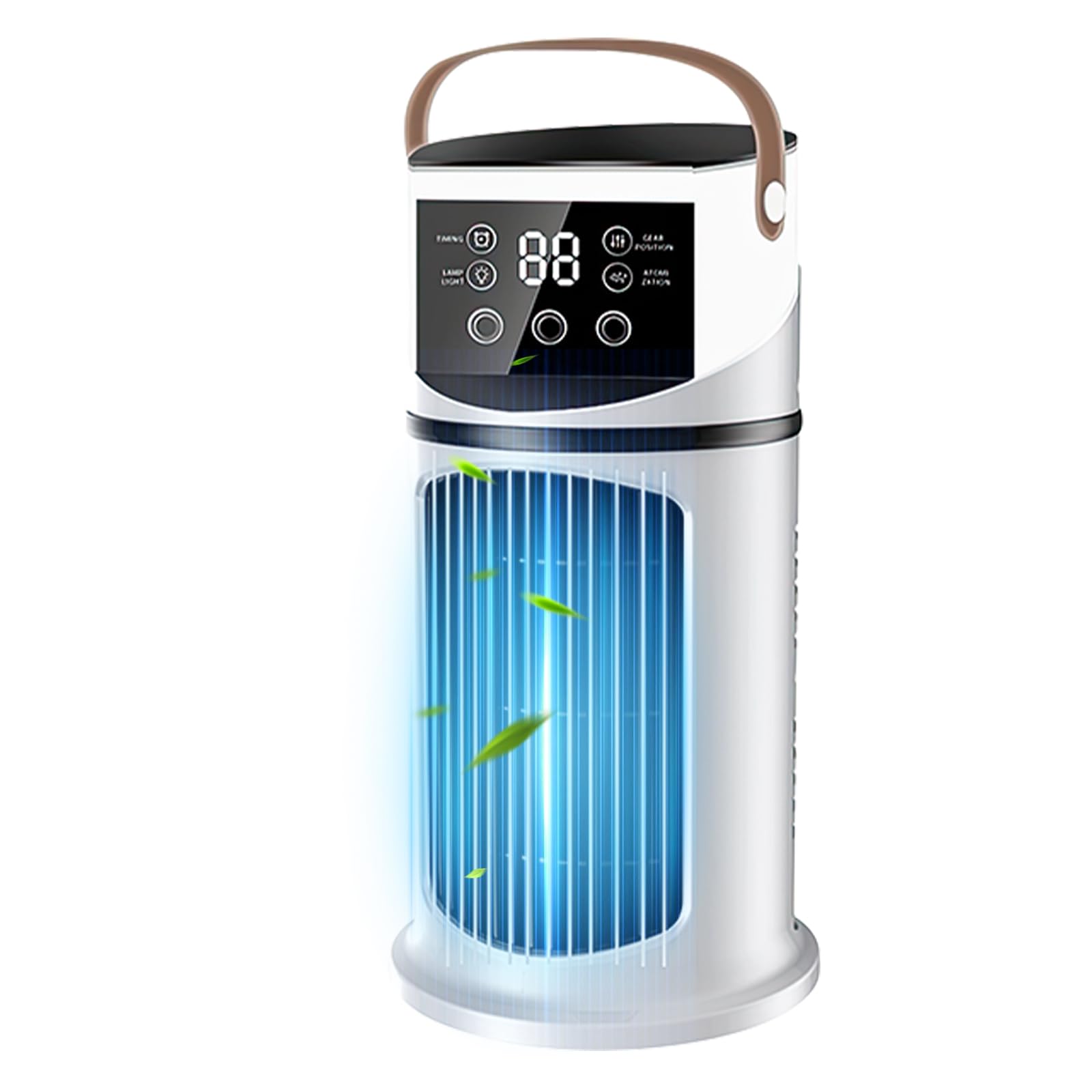 Mobile Klimaanlage 4 In1 Leise Mini Luftkühler 9 Geschwindigkeiten 3 Nebelmodi 7 Farben Nachtlicht 8H Timer
