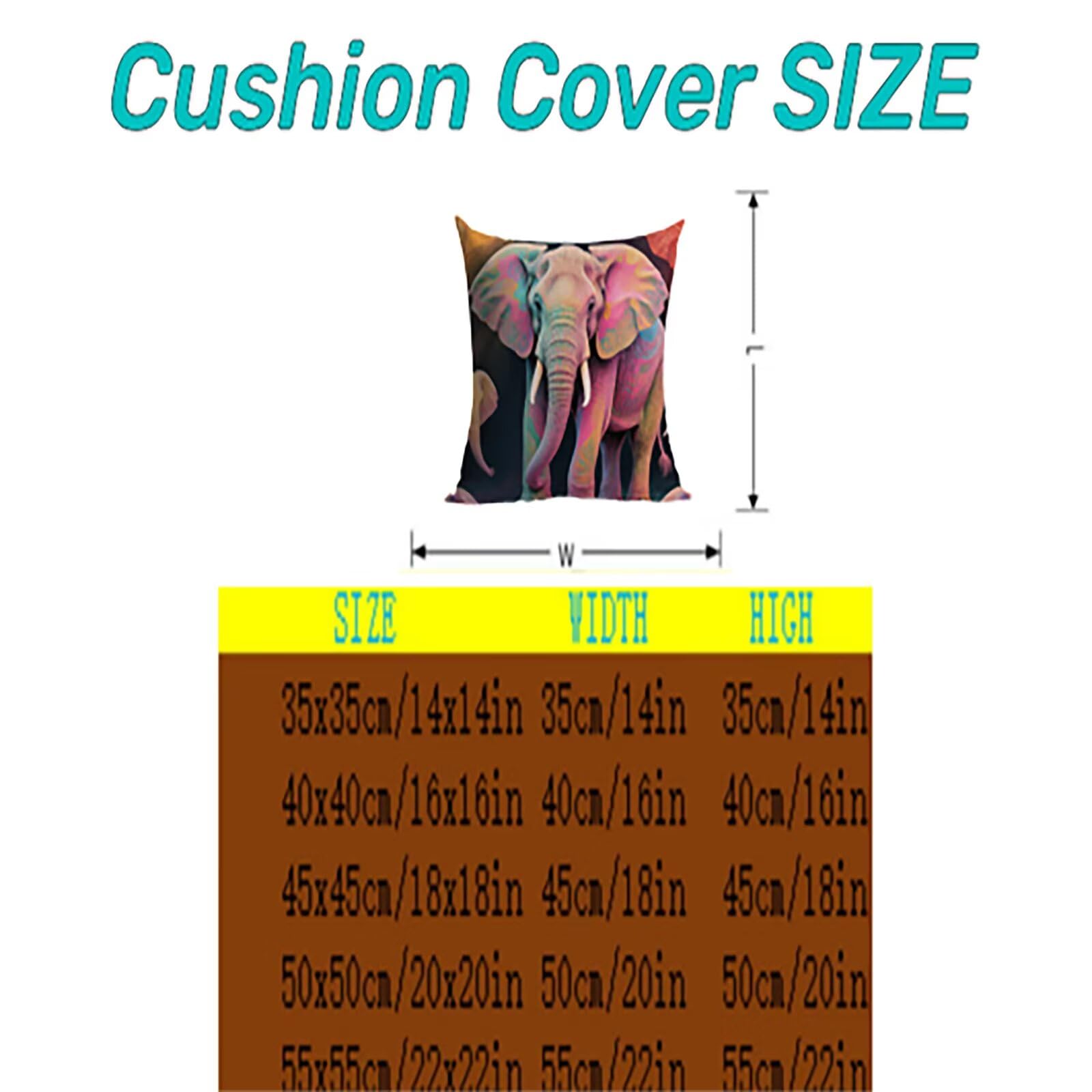 Elephant Outdoor Kissenbezug 60x60cm Wasserdicht Kopfkissenbezug THDZ-0958