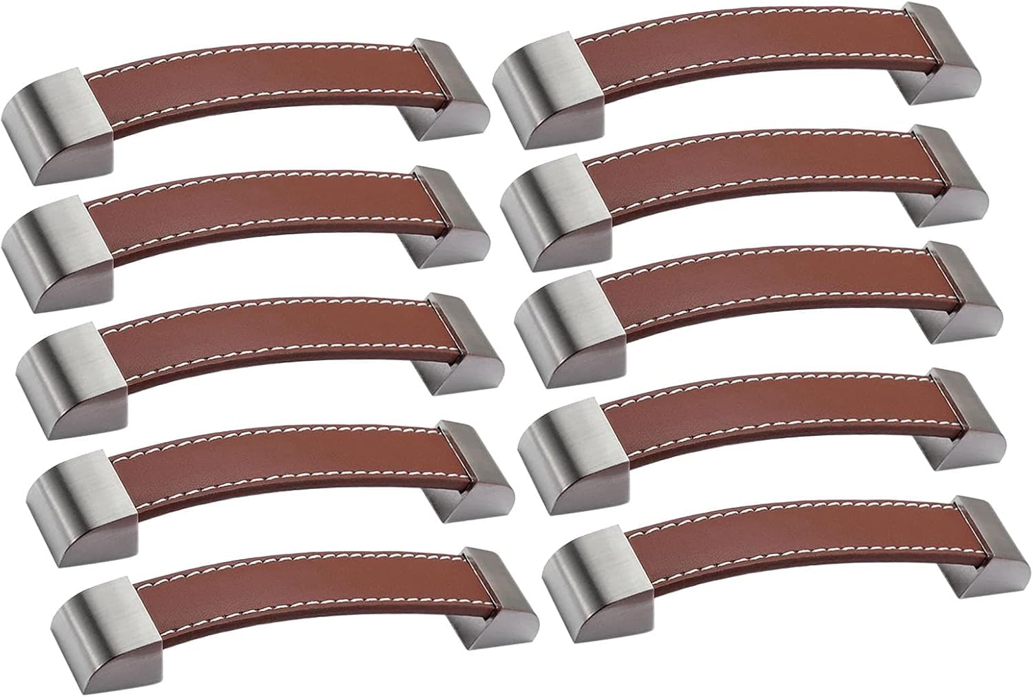 Kuayeocf 10Pcs Drawers Pull Modern Cabinet Kitchen Handles Pulls Knobs For Door Cabinets Wardrobe(,Hole Distance 128Mm)