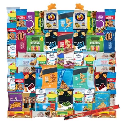 Foxy Fane 60-Count Holiday Gift Box - Variety Pack of 60 Healthy Snacks & Treats