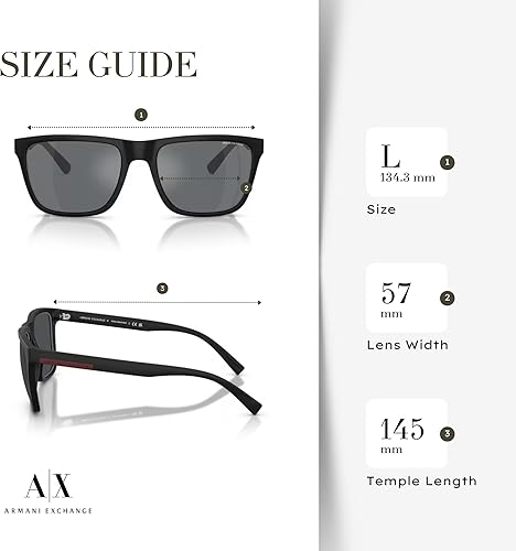 Miniatura 5 de Armani Exchange AX4080S - Gafas de sol cuadradas para hombre + paquete con kit de cuidado de gafas de diseñador iWear