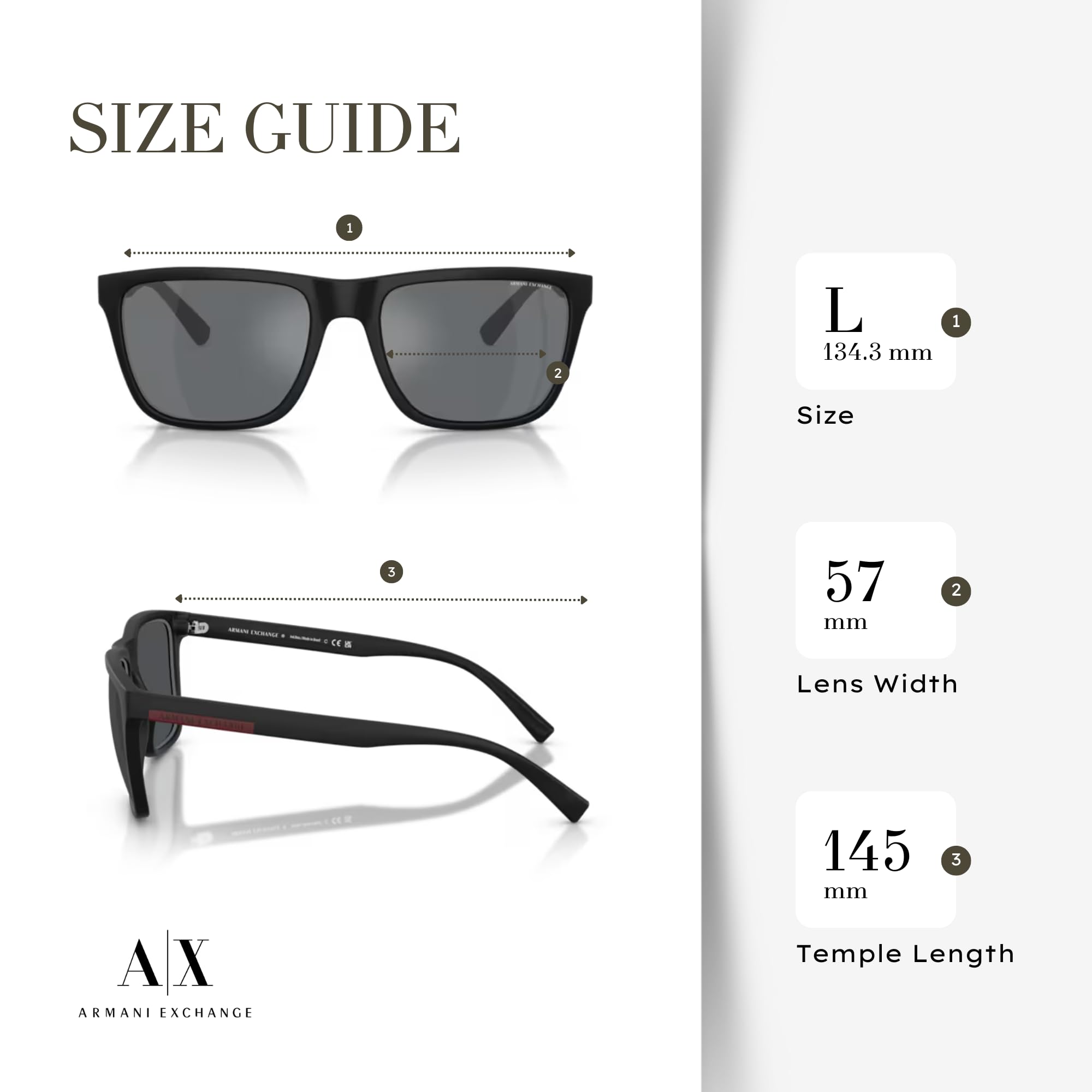AX4080S - Gafas de sol cuadradas para hombre + paquete con kit de cuidado de gafas de diseñador iWear, Negro mate/gris claro espejo negro 5