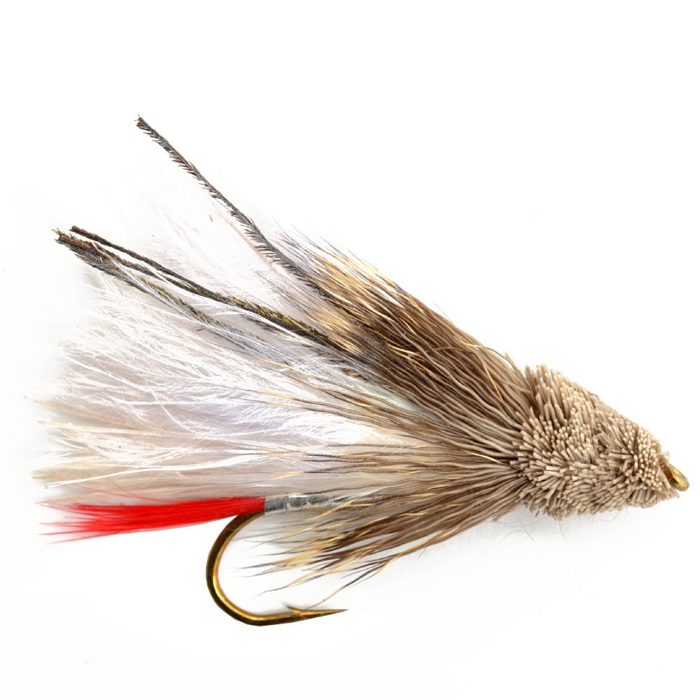 The Fly Fishing Place Streamers - White Marabou Muddler Minnow Streamer Flies - 4 Fly Fishing Flies - Hook Size 4