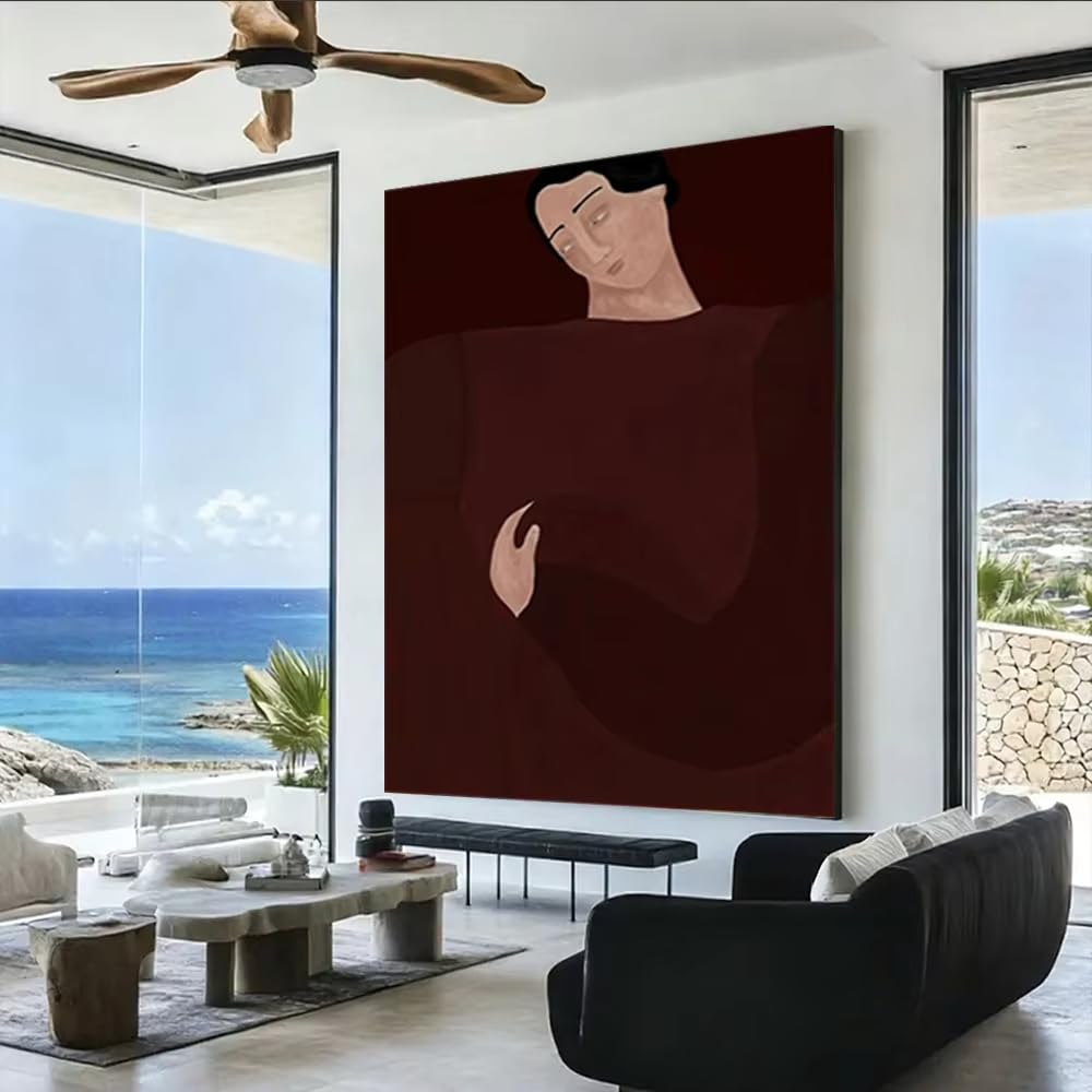 DFZEWKI Painting Bohemian Girl Wall Art Decorative Artwork, for Living Room Home Decor(60x80cm(24x31in)/No frame)