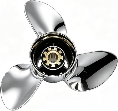 Stainless Propeller 13 1/4x17 13x15 13x19 13x21 Pitch 15 Splines Compatible with Mercury 40-60HP 75 80 90 115 125HP Outboard Engines, Pressed-in Hub, 13.25x17p 13x15p 19p 21p SS Boat Prop RH LH