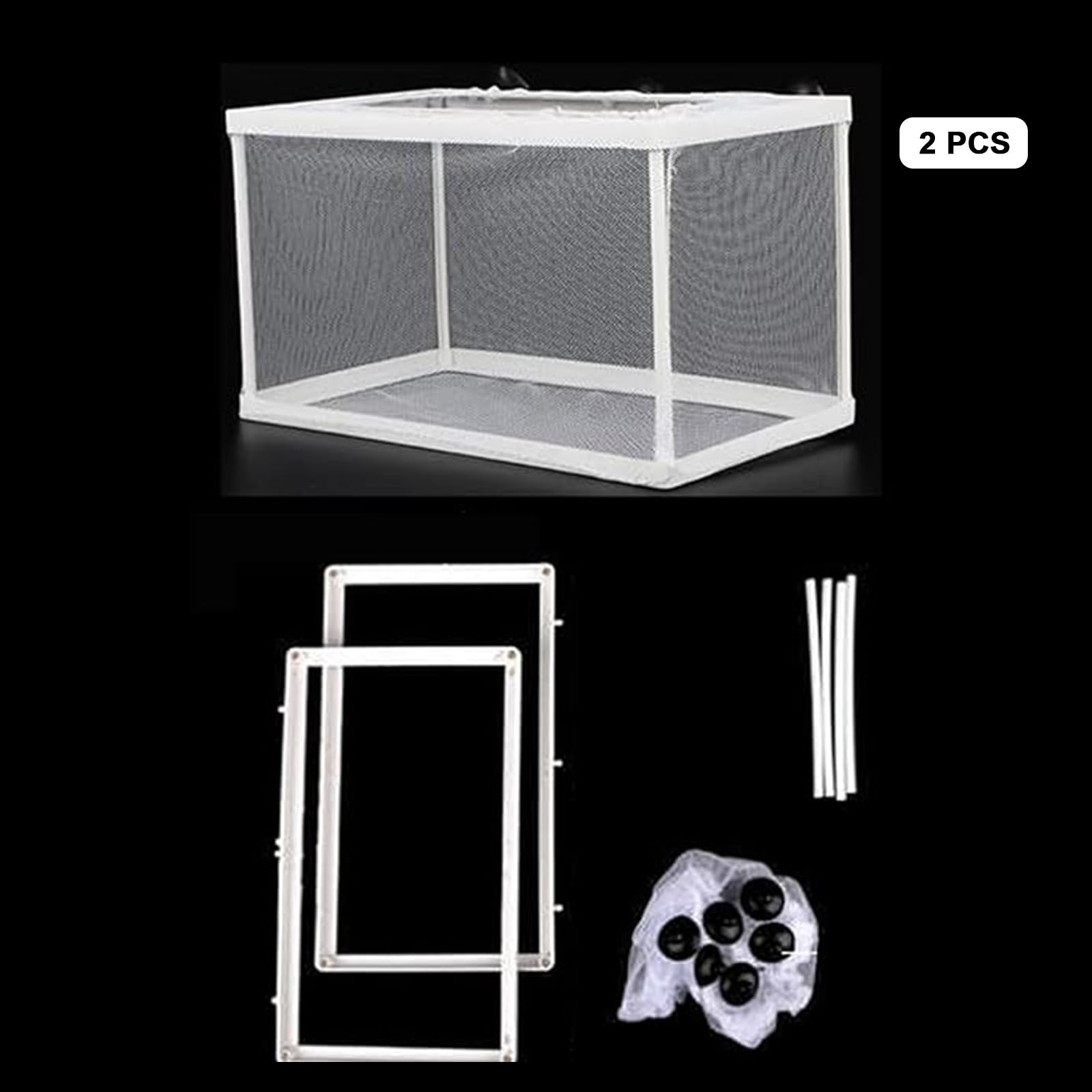 2 Pièces Boîte de Frai, Filet Isolant pour Aquariums, Incubateur de Poissons d'aquarium, Convient pour Les Aquariums, Isoler Les Semis et Soutenir l'incubation et la Reproduction (Blanc)