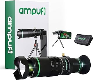 Ampufi Monocular Telescope High Power 22X High Definition for Adult with Smartphone Adapter Tripod for Bird Watching, Hunting, Camping, Hiking, Sporting Event, Traveling Case Included
