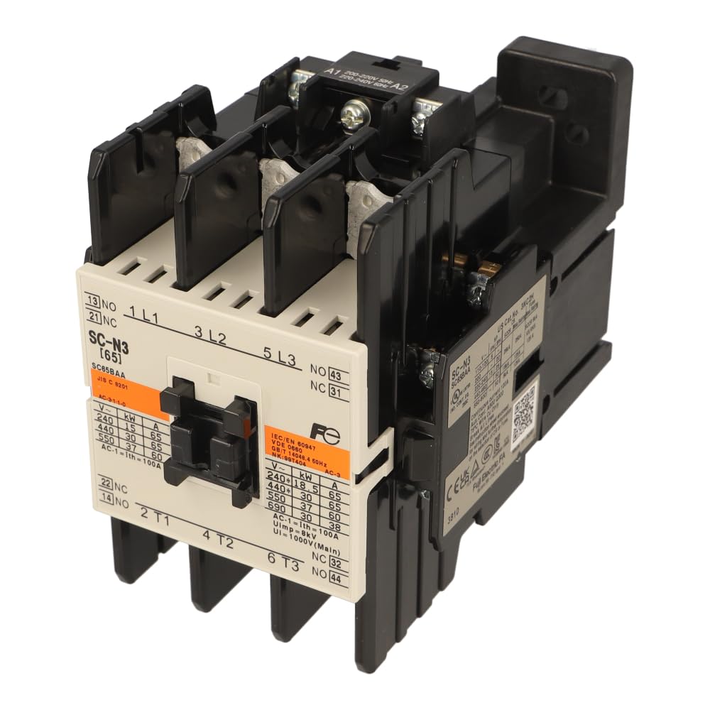 SCN3/2 | SC65BAA-M22 | FUJI SC-N3 AC200/220V CONTACTOR 2N/O+2N/C AUX (30KW AC3 380/440V)