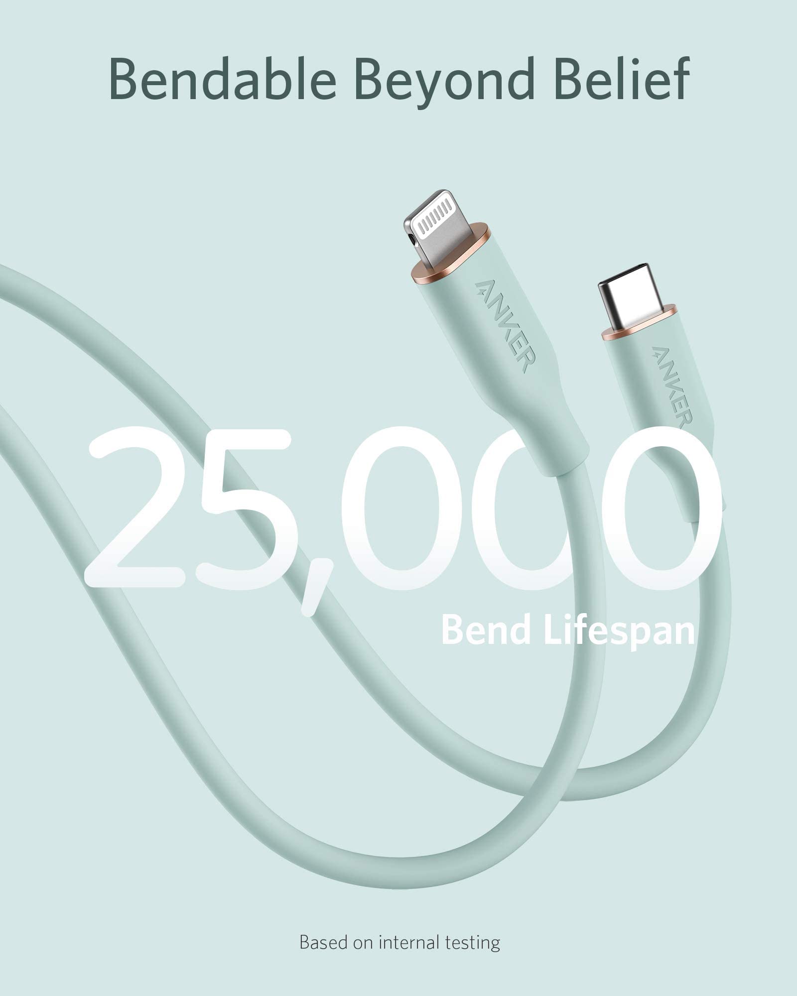 Anker PowerLine lll Flow USB-C & ライトニング ケーブル MFi認証 0.9m