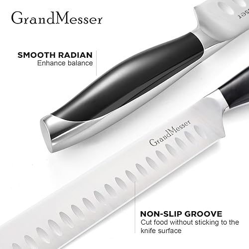 Miniatura 5 de Cuchillo para cortar rebanadas, cuchillo de pechuga de 12 pulgadas, diseño de mango ergonómico, para cortar barbacoa, pavo y jamón, carne asada con