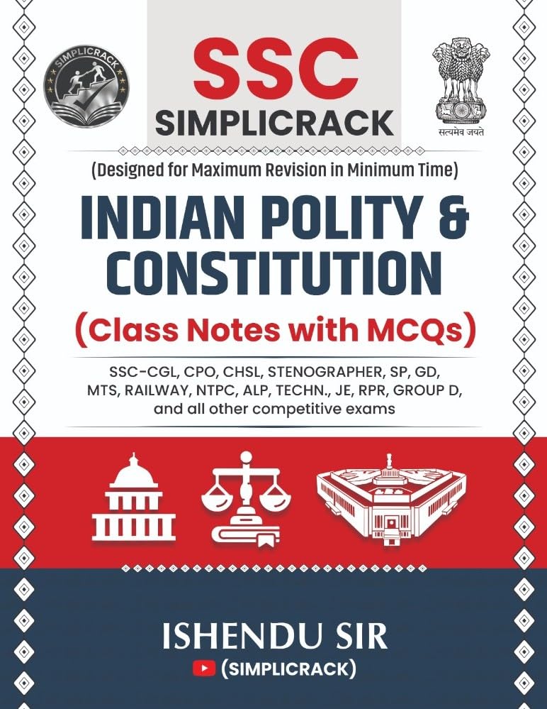 Image of SSC Simplicrack Indian Polity and Constitution | Class Notes with MCQs | Ishendu Sir | Useful For - SSC-CGL, CPO, CHSL, Stenographer, SP, GD, MTS, ... RPR, Group D, and all other competitive exams