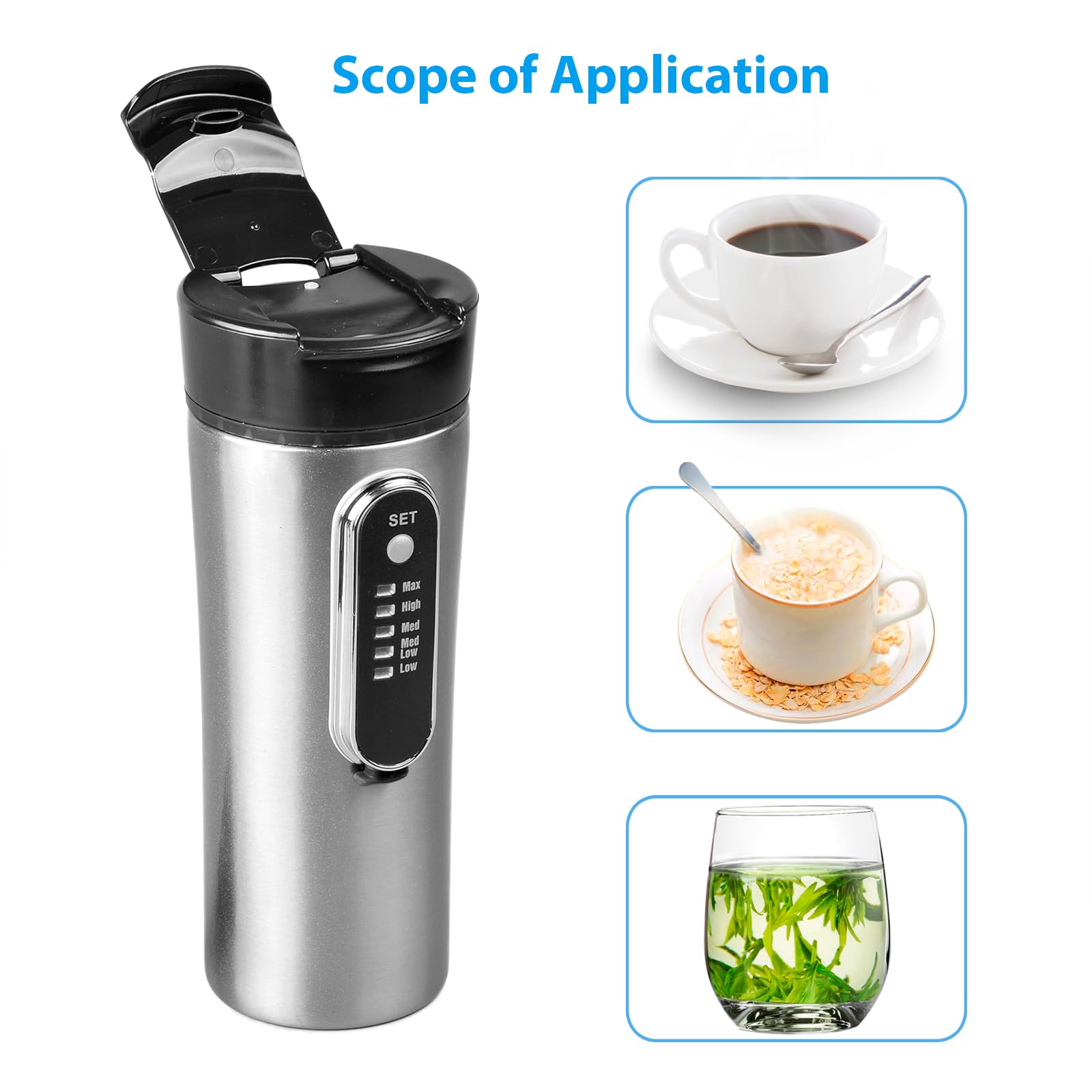 Amazon.com: TN TONNY Car Mug Stainless Steel 12V Heating Cup Car Heated  Travel Mug 5 Temperature Setting Portable Travel Mug Kettle 400ML Capacity  : Home & Kitchen