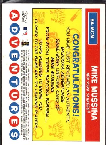 Miniatura 2 de Mike Mussina Uni Card 2004 Bazooka Adventures Relics #MCM