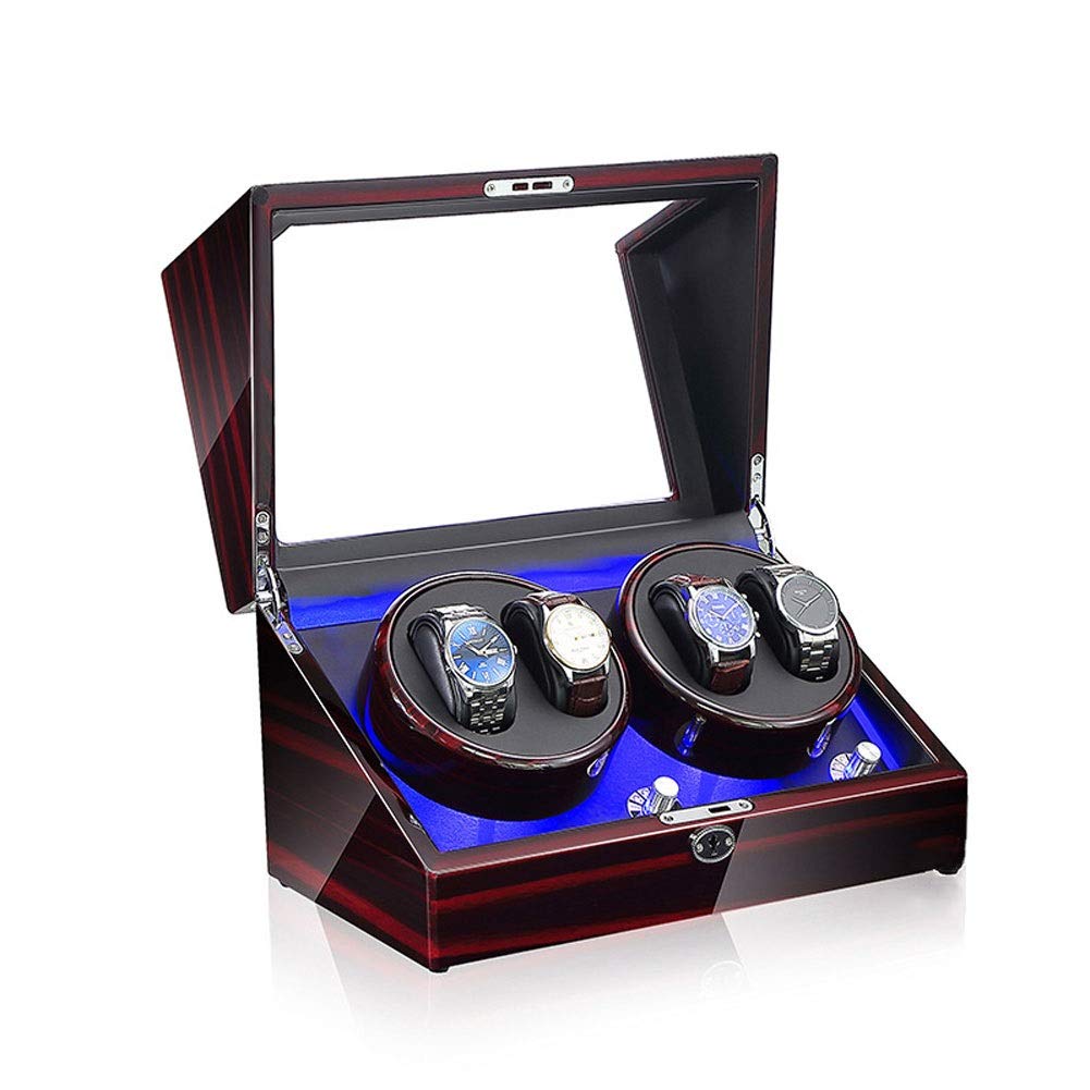 CGCSYZ Watch Winder Box, LED Light 5 Rotation Mode Automatic Mechanical Watches Display Box - Available In 5 Styles (E)