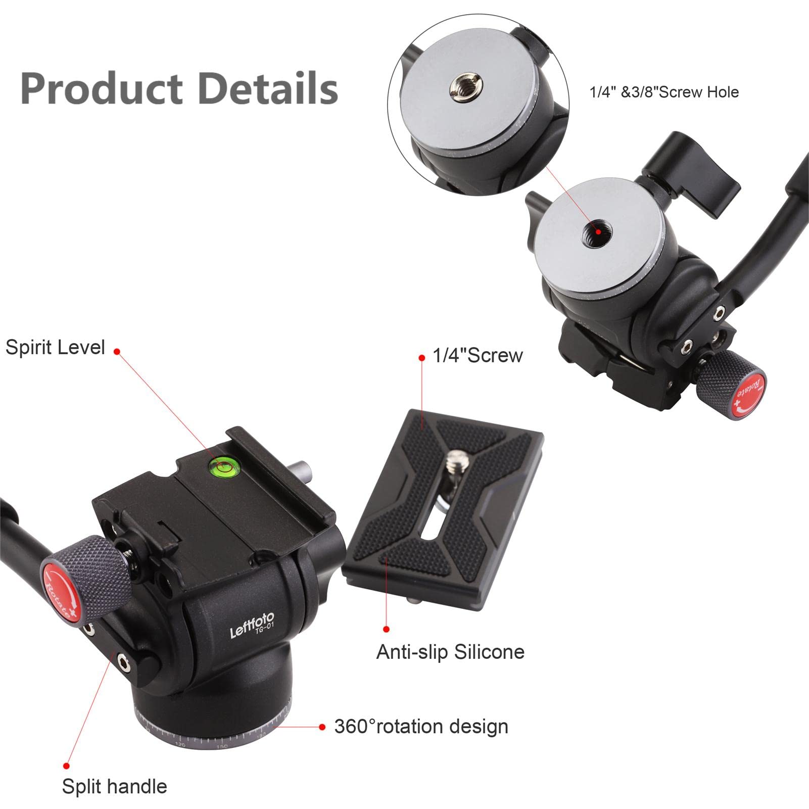 Vite 1/4 Pollice Per Fotocamera | Adattatore Con Anello D Per Treppiedi, Monopiedi E Piastre - Foto 3