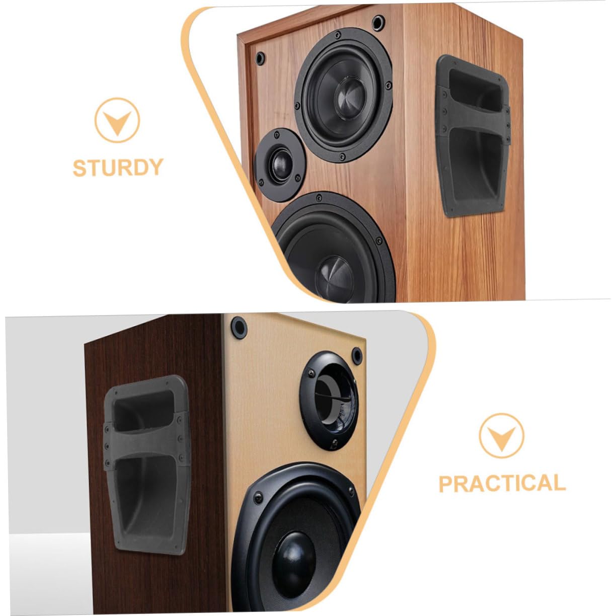TOYANDONA Maniglia e Forma Semplice in Plastico per Altoparlante 4 Pezzi Nero Pratica e Resistente Design Classico per Sostituzione Maniglia Casse Audio da Palco