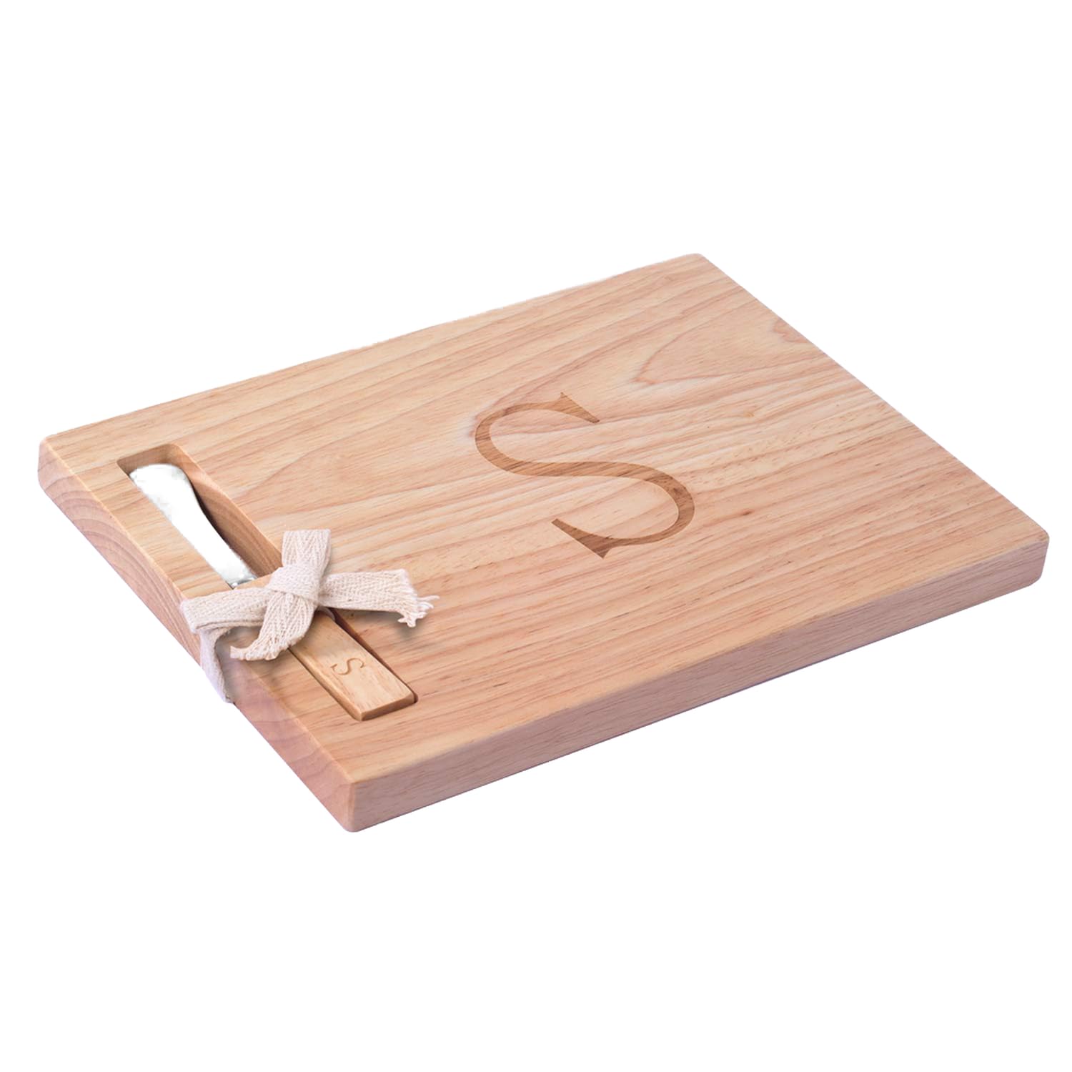 Miicol Wood Charcuterie Board, Monogram Cheese Board 10 Inch