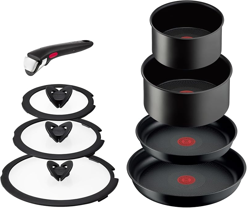 【オンライン限定】 ティファール 取っ手のとれる 鍋 フライパンセット 8点セット IH ガス火対応 PFOAなどの有害物質不使用 「インジニオ･ネオ チャコールグレー」 こびりつきにくさ長持ち ブラウン L77298