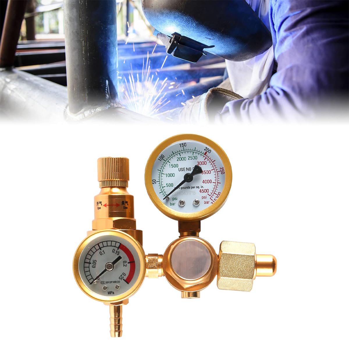 Medidor de argón, Reductor de presión, regulador de Gas para máquina de Soldadura, manómetro, Accesorios, Dispositivo Clave para la regulación de presión