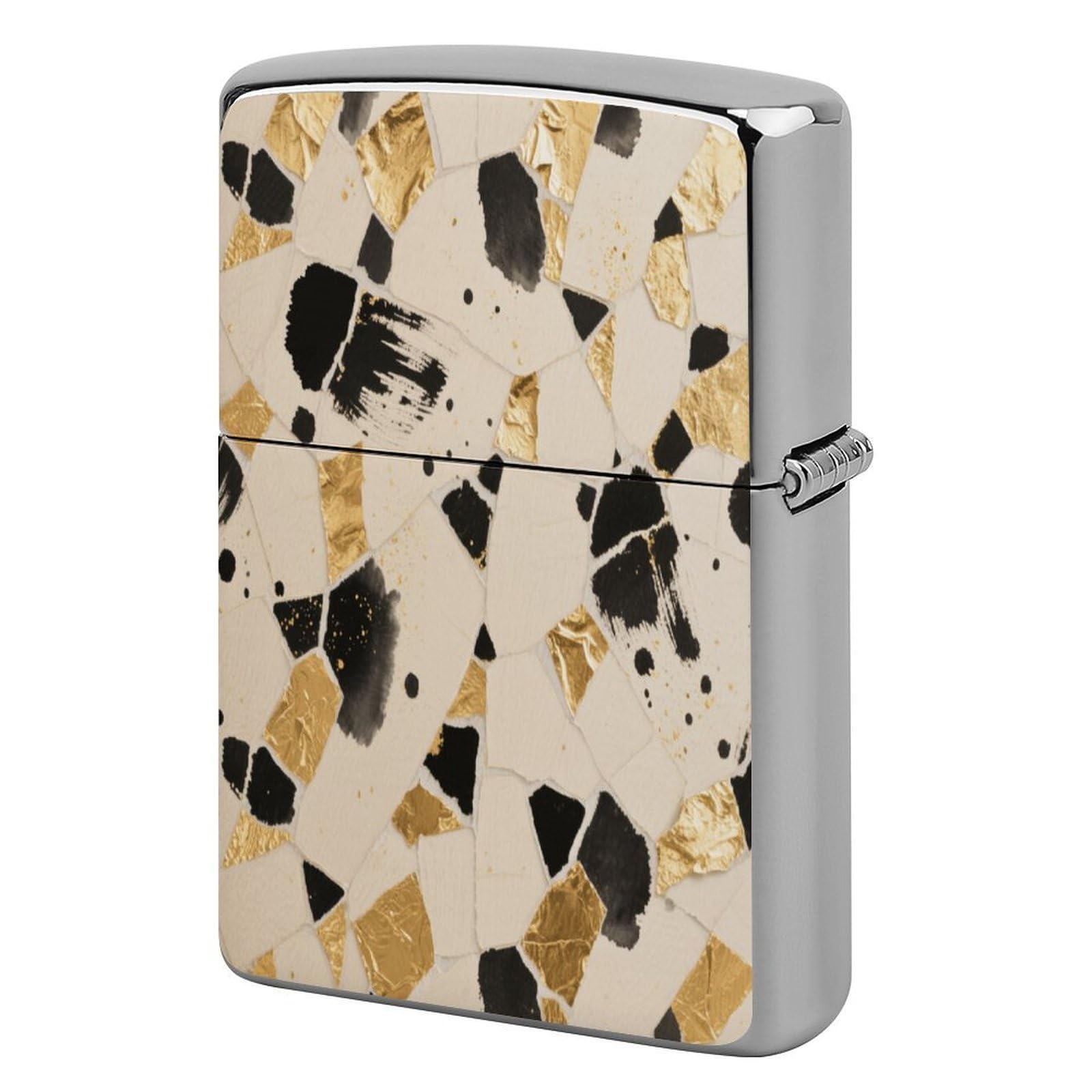Fekiloot Style Ink Gold Foil Lighter Case Cover Metal Lighter Case
