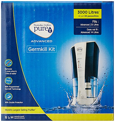 Image of HUL Pureit Germkill Kit For Advanced 23 L Gravity Water Purifier - 1500 L & Germkill Kit For Advanced 23 L Water Purifier - 3000 L Combo, Silver
