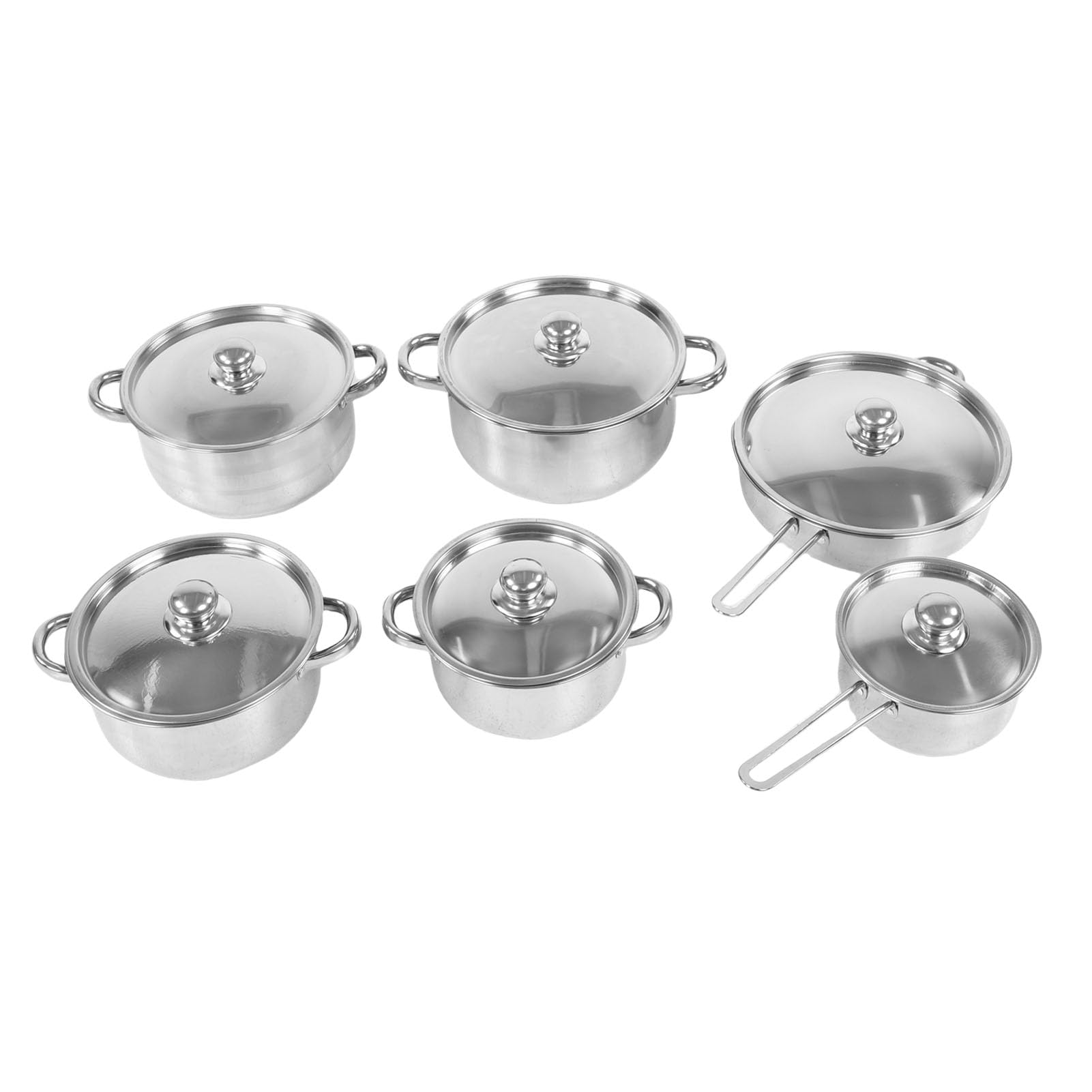 LiebeWH Zestaw naczyń ze Stali Nierdzewnej z Pokrywkami, Zestaw Garnków i Patelni do Użytku Indukcyjnego, Garnek do Mleka 18 Cm, 20 Cm, 22, 24, 26, Garnki Zupy, Patelnia 28 Gotowania w Domu