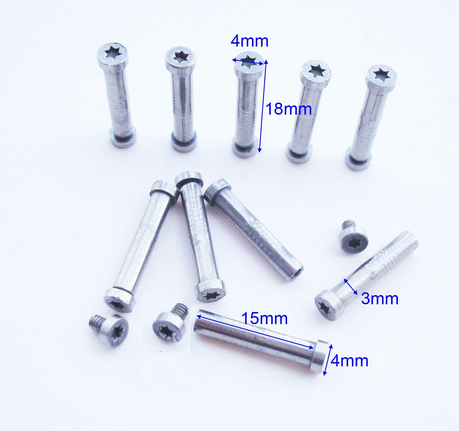 Cuchillo Plegable de Acero Inoxidable Tornillos, Cuchillos de Caza con Sujetadores, EDC Knife Shaft Remaches, Pack de 10 Juegos (4mm)