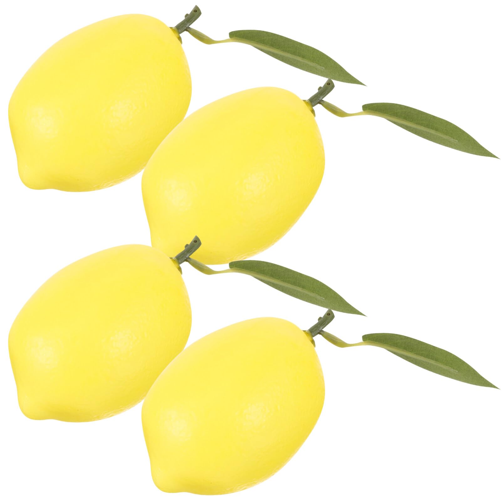 MAGICLULU 4pcs Artificial Lemons Yellow Realistic Foam Simulation Faux Lifelike Fruit Decorative Lemonade Decor for Crafts Home Kitchen Food Decorations Photography Props Education Toys
