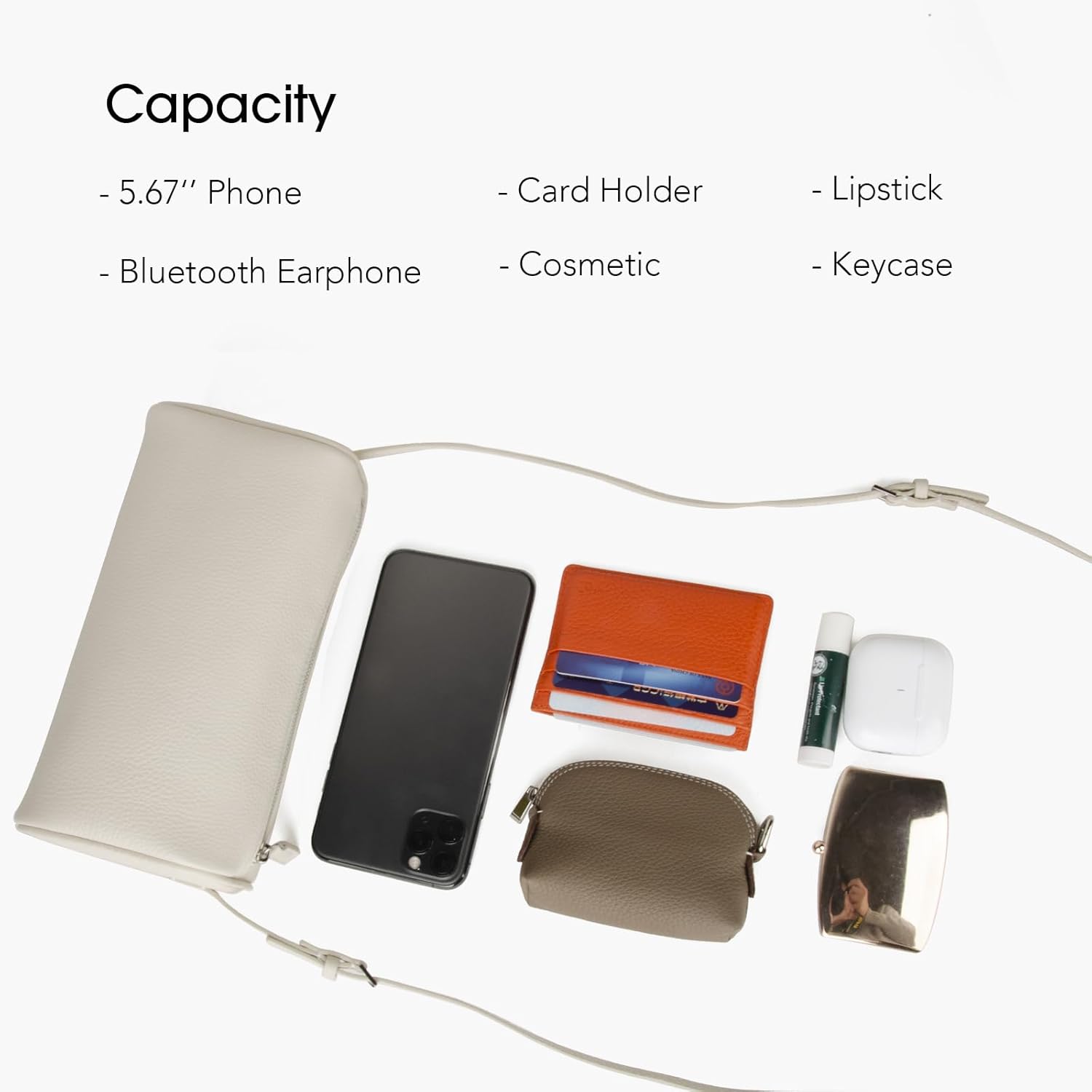 Premium Full-Grained Leather Crossbody Purses for Women, Hobo Bags for Women Crossbody with Adjustable Strap - Image 3