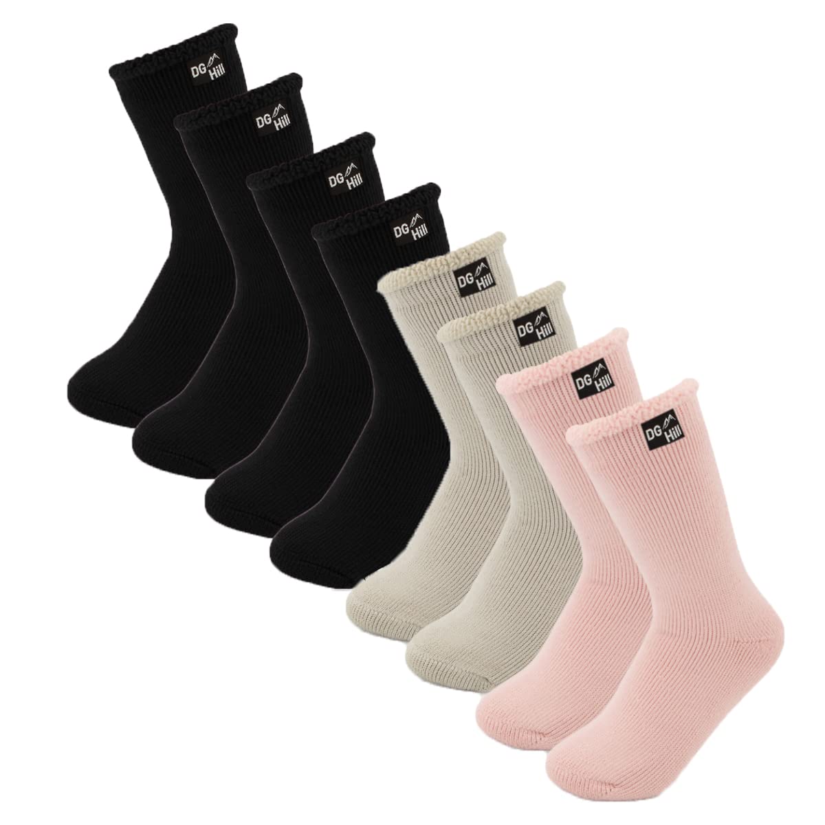 DG Hill Winter Thermal Socks - Warm Socks for Men Women Cold Weather Insulated Sock - Heated Socks Thick Snow Sock 2 or 4 pk