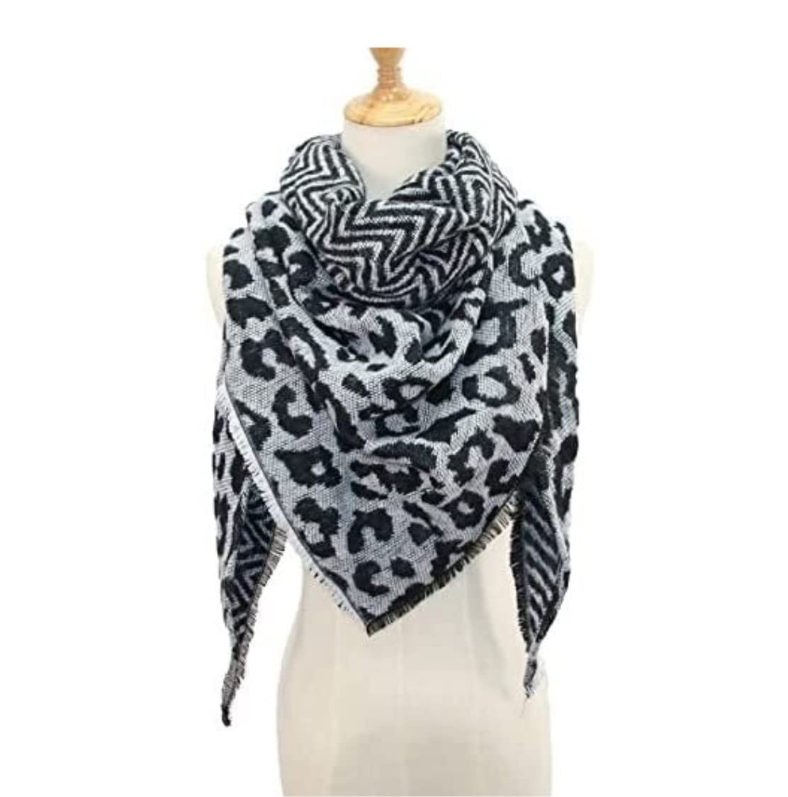 Szalik Lekki Szalik Imitacja Kaszmiru Trójkątny Leopard Print Ciepły Szal Stylowy Szal Miękkie