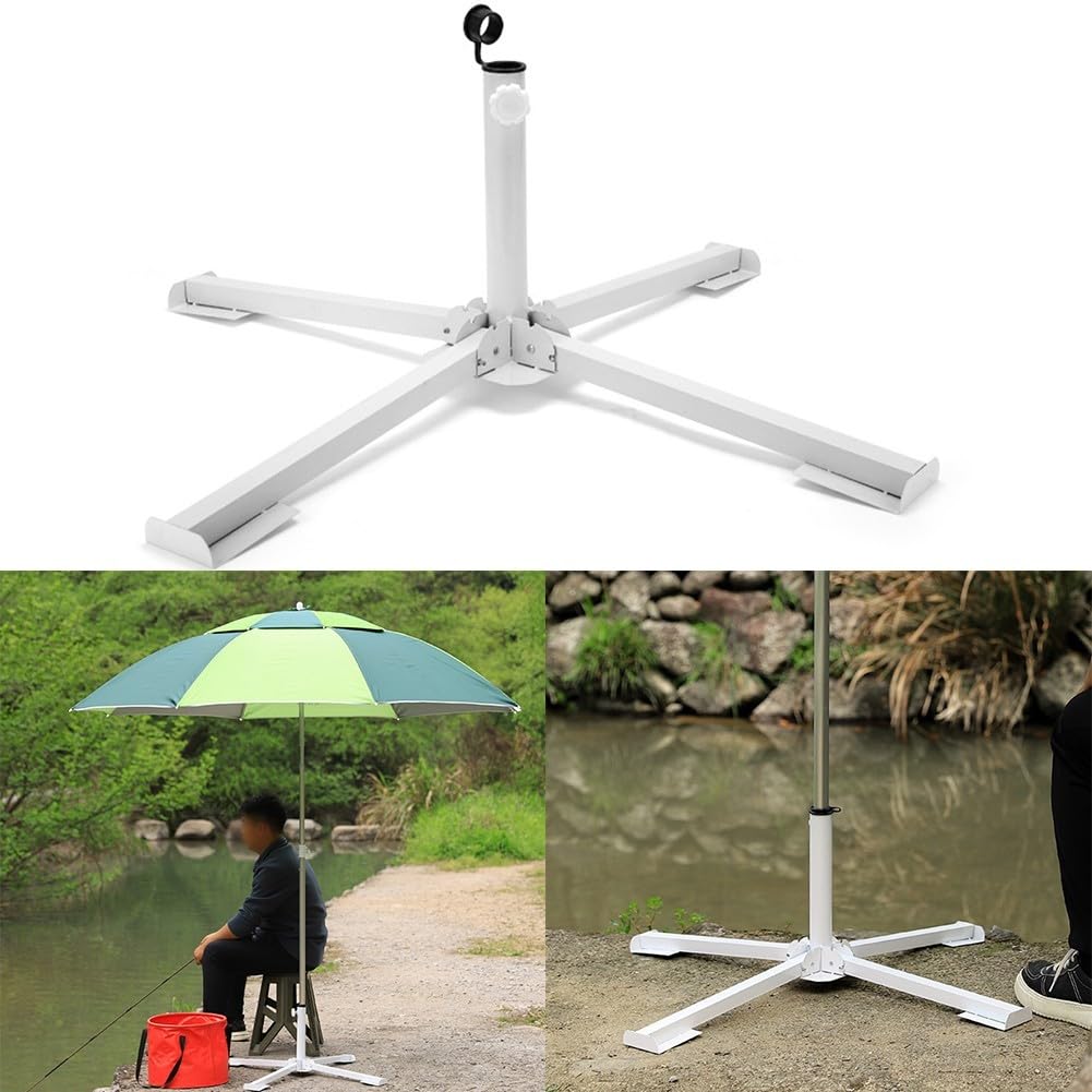 Przenośny parasol plażowy na zewnątrz z 4-stopniowym składanym stojakiem lekka podstawa krzyżowa Sune na patio ogród kemping i nic