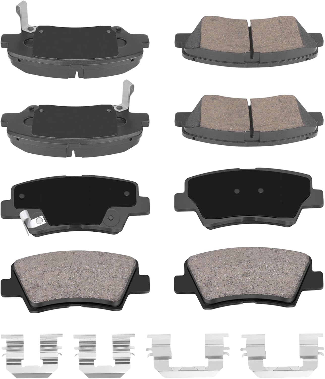 Replacement Front and Rear Brake Pads Set Compatible with Dodge Grand Caravan Journey and Chrysler Town Country Volkswagen Routan,Ceramic Disc Brake Pads Front and Rear Kit for Car,Low Dust