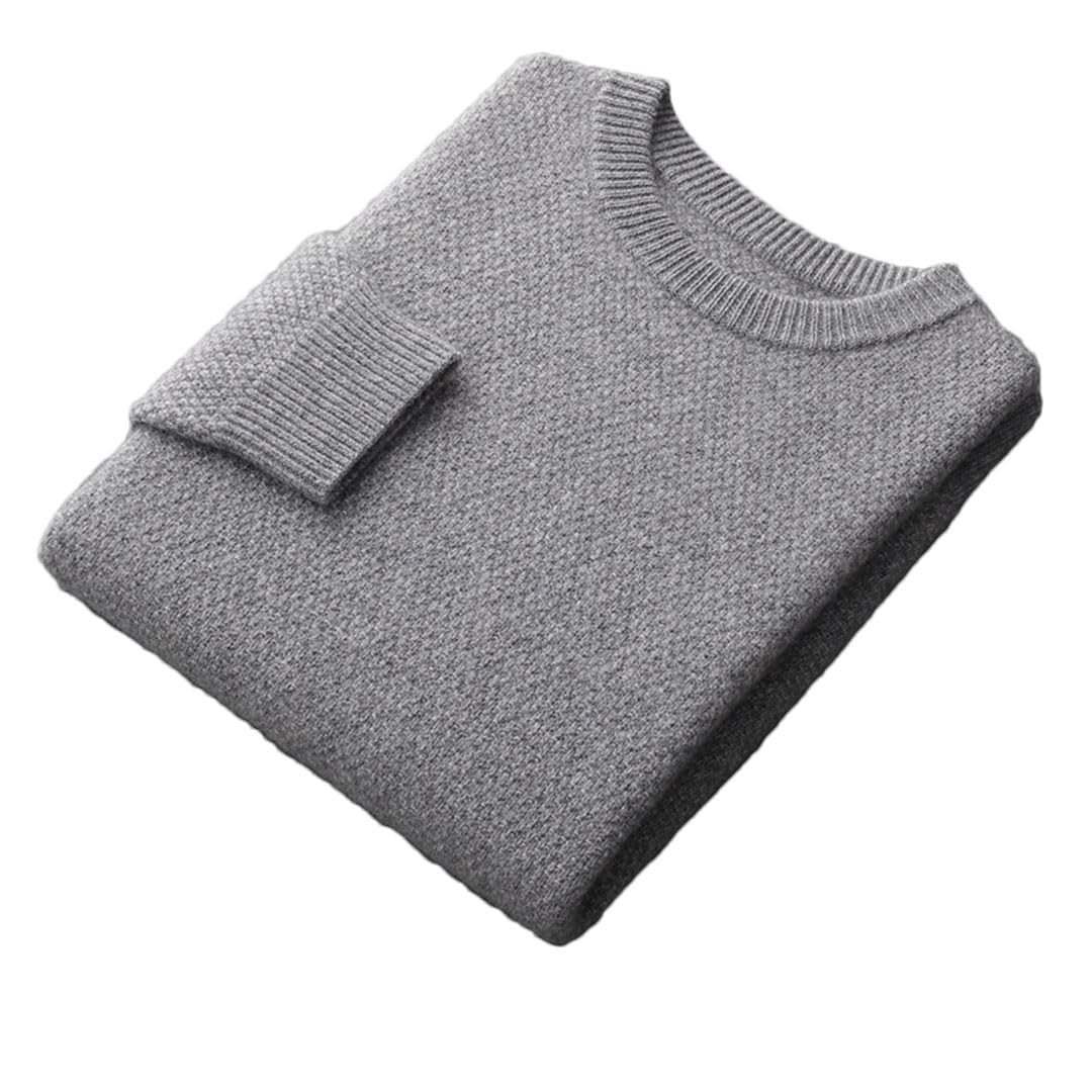Vogrtcc Men's Round Neck Cashmere Sweater Casual Pullover Knitted Jumper