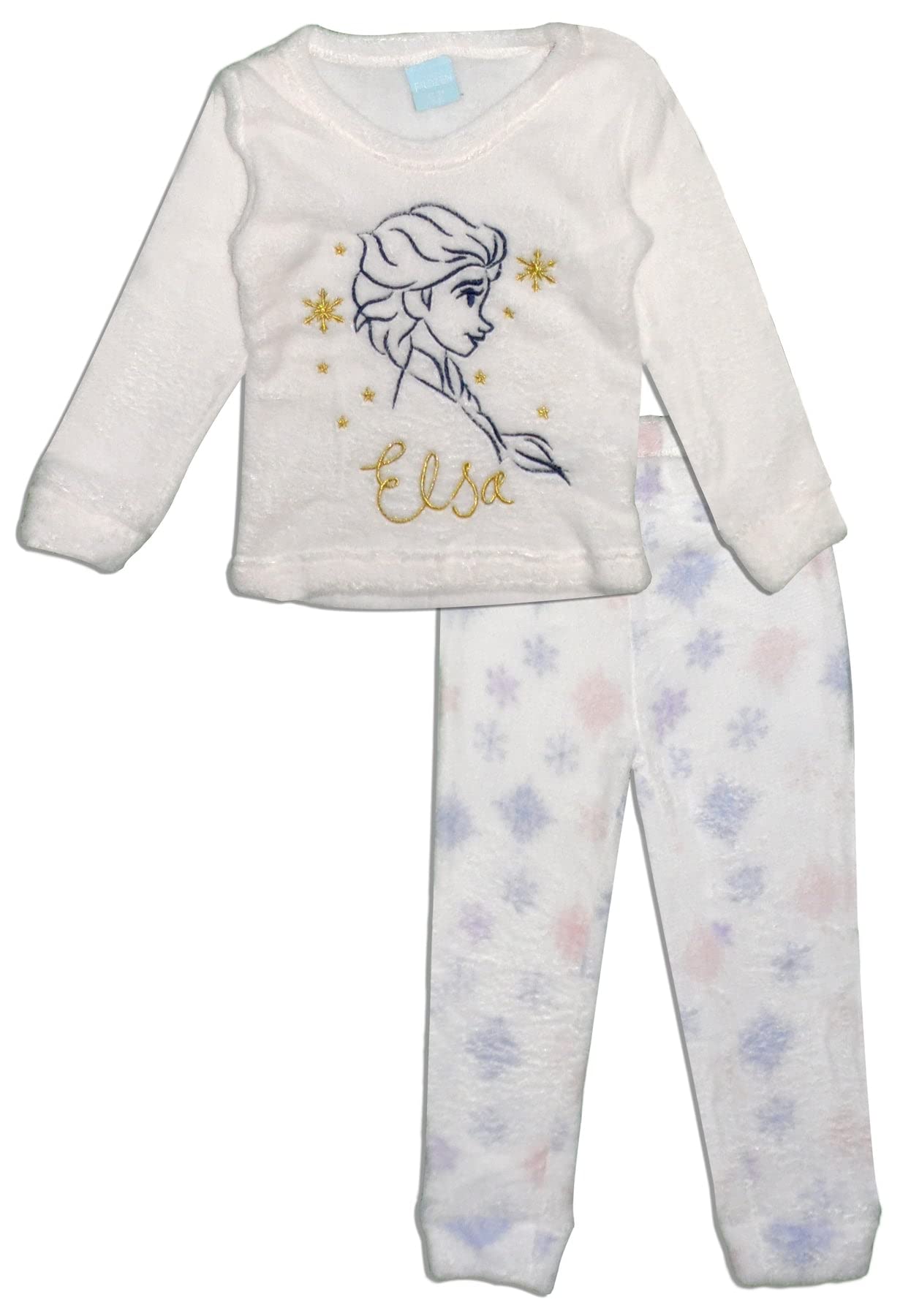 DisneyFrozen Queen Elsa Winter Fleece Pyjama Set (as8, age, 6_years, 8_years, regular) White
