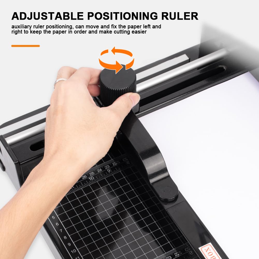 Taglierina per carta resistente, taglierina manuale A4 con funzione di sicurezza automatica e righello regolabile, taglierina per cartoncino per ufficio, casa, scuola