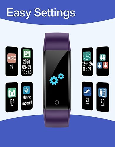 Vista 12 de GRV Rastreador de actividad física, no Bluetooth, sin aplicación, no requiere teléfono, podómetro, impermeable, con pasos, contador de calorías, Gris