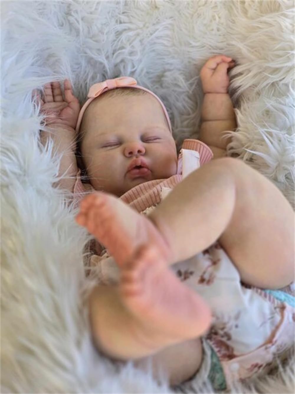 Anano Reborn Baby Dolls 24 inch Real Life Size Realistic Newborn Sleeping Baby Dolls Soft Cloth Body Life Like Reborn Doll with Painted Hair for Kids Ages 3+ - Image 9
