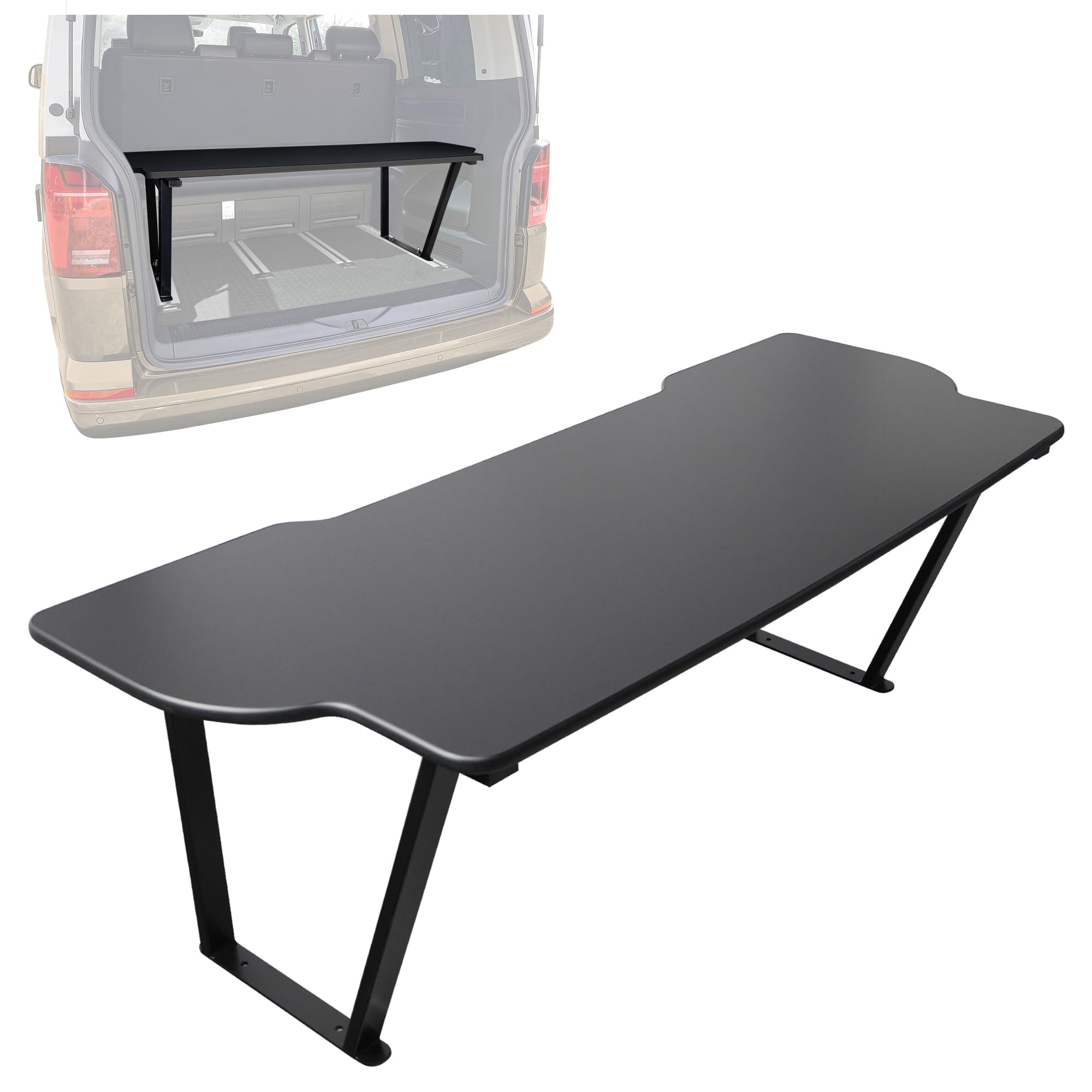 CHROMEMASTER - Compatible con VW T5 2003-2015 Multivan - Cama Plegable para Coche, Extensión de la Cama Multiflexboard para Caravana, Cama de Camping, Estantería, Mesa - Accesorio para la Caravana