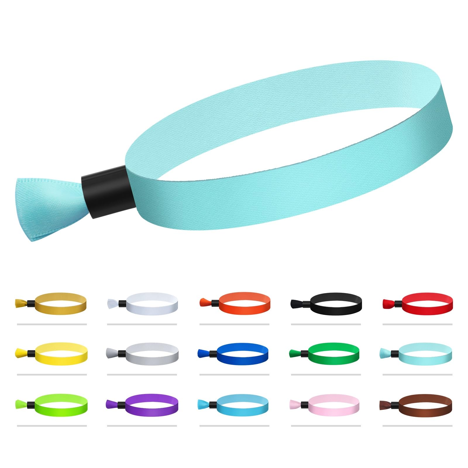 Comflora 100 PCS Fabric Event Wristbands, Disposable Wristbands for Events, Color Wristbands for Events, Lightweight Concerts and Club Admission Wrist Straps for Party Wristbands Events (Color: Water