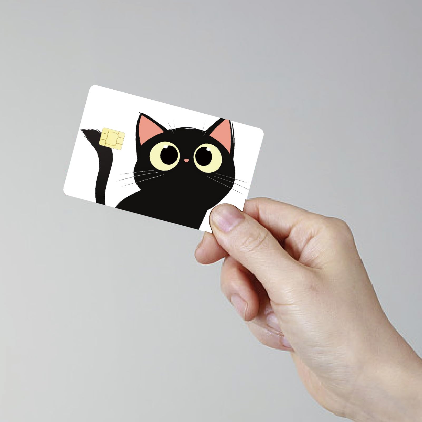 CREATCABIN 4Pcs Cat Card Cover Bank Card Sticker Book Kitty Personalizing Credit Cards Skin Decal Covering PVC Removable Waterproof Self Adhesion Slim Transportation Key Cards Decor 3.3 x 2.1 Inch
