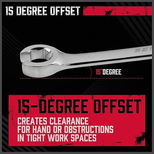 Miniatura 6 de SEDY Juego de 4 llaves de tuerca acampanada, llave métrica de extremo compensado 9 10 11 12 13 14 15 0.669 in, bolsa de almacenamiento de acero CR-V