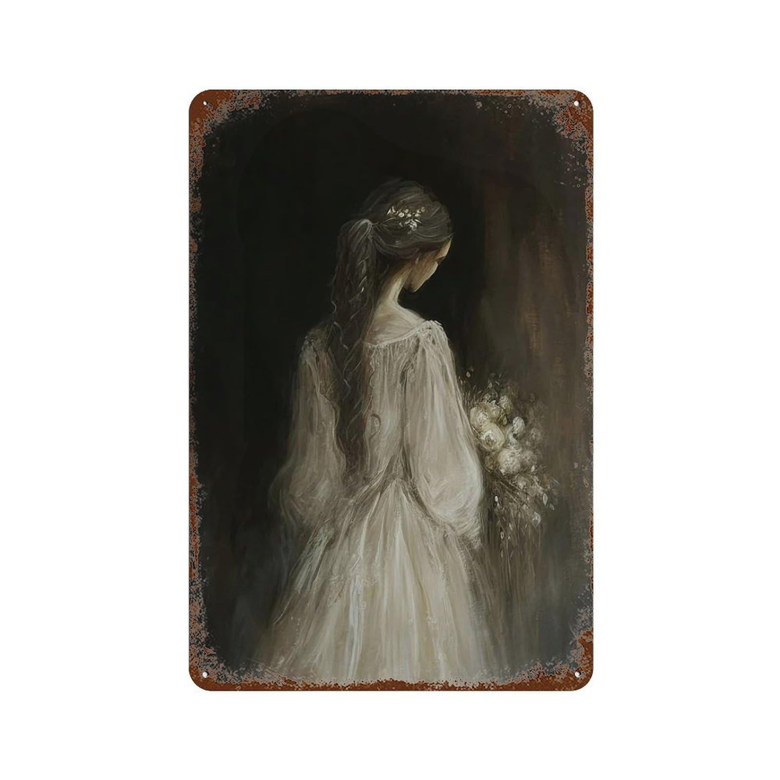 xiaoxiaoshen Antique Woman Portrait Vintage Painting Wall Decor Art Metal Tin Poster Modern Home Decor Art Home Bar Shop Decorations Vintage Sign 30x20cm