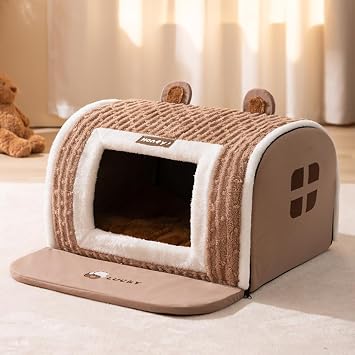Pet House, Dome-Shaped Pet Bed, For Winter, Cat House, Cute, Anti-Slip, Washable, Fashionable, Fluffy, Warm, Comfortable, For Small To Medium Dogs, Sleeping Beds, Resting Rooms, Indoors, Cold