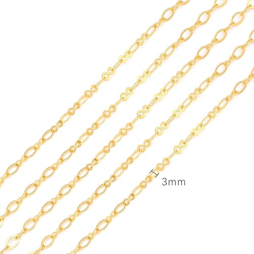 Miniatura 2 de BEADIA Cadenas O chapadas en oro de 18 quilates de 0.118in, 6.6ft para fabricación de joyas