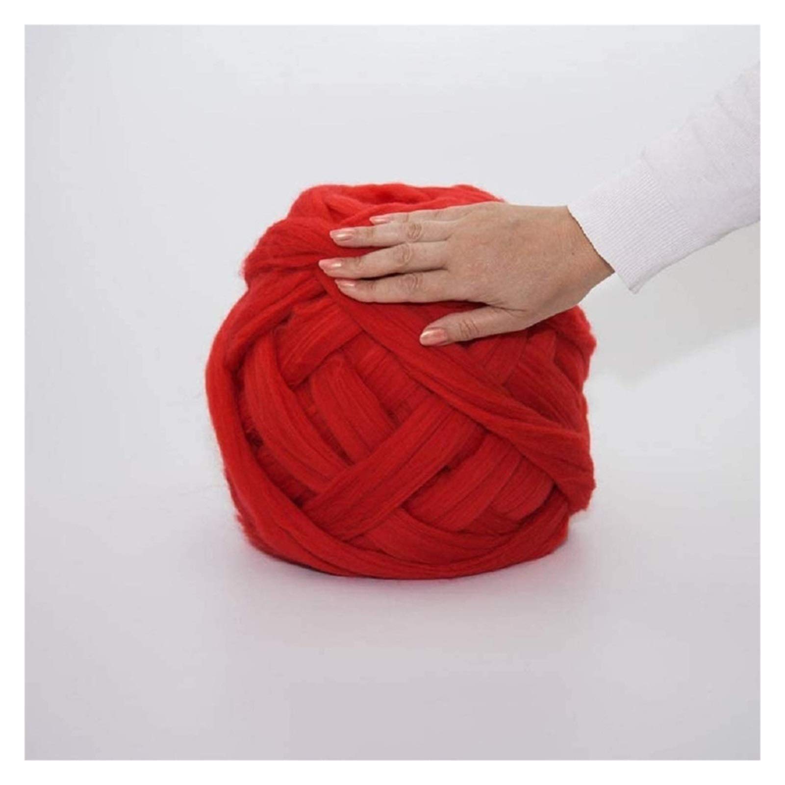 Dicke Wolle Zum Häkeln 1000g pro Kugel Super Chunky Arm Strick-Garndecke-sperrige Garn-Nachahmung Dickes Garn(Red)